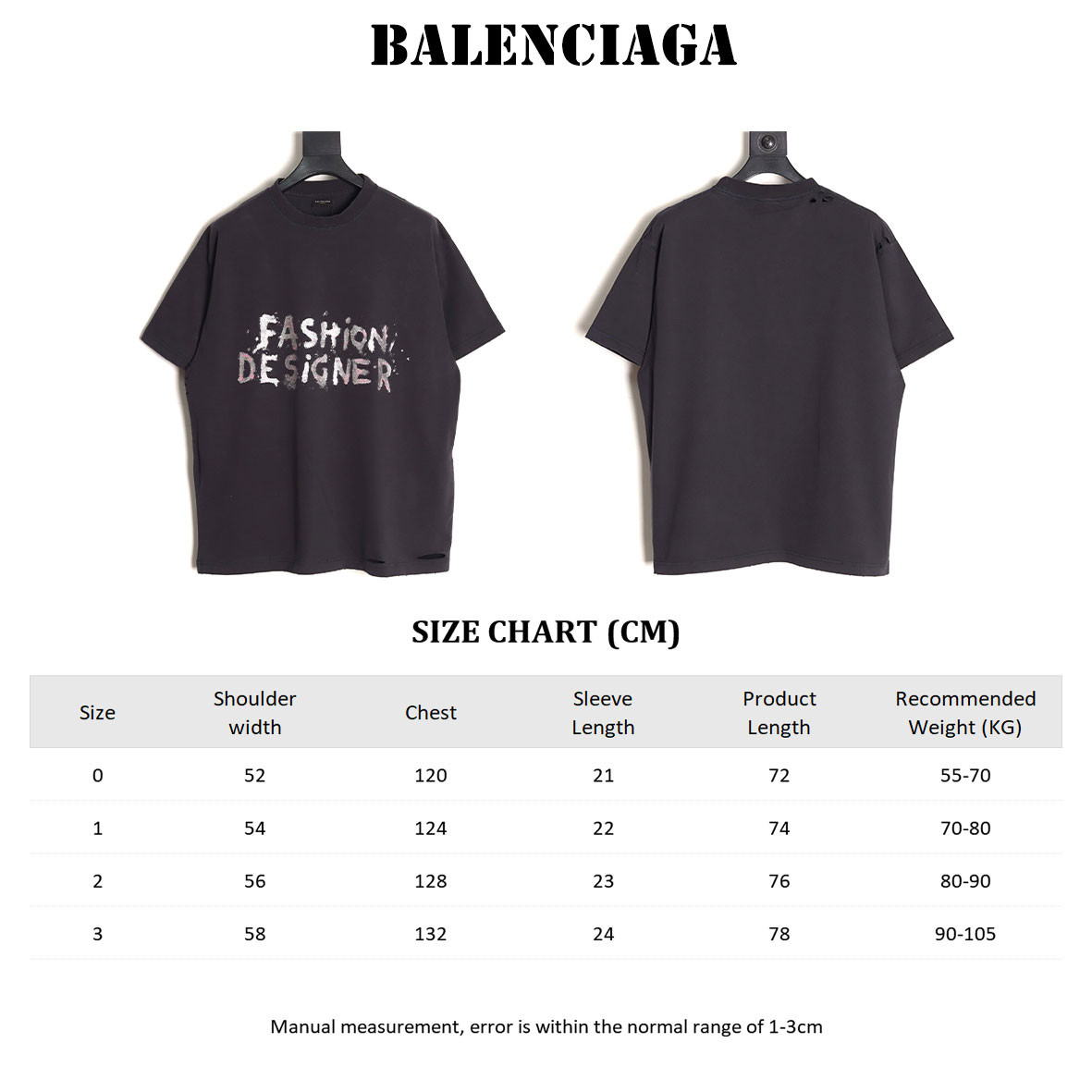 Ba*len*cia*ga 25ss short-sleeved t-shirt